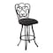 Armen Living Celeste 26" Counter Height Metal Swivel Barstool in Bandero Espresso Fabric and Auburn Bay Finish LCCEBAES26 - alternate 1